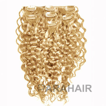 26 Strawberry Blonde 27 10pcs Curly Clip In Brazilian Remy