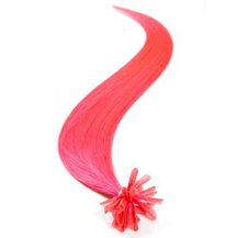 28 inches Pink 100S Nail Tip Human Hair Extensions