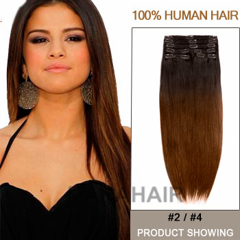 24 Two Colors 2 And 4 Straight Ombre Hair Extensions On Sale