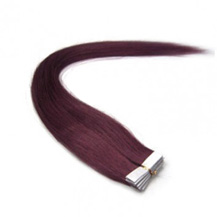 16" 99J 20pcs Tape In Remy Human Hair Extensions