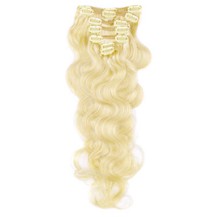 16" Ash Blonde (#24) 10PCS Wavy Clip In Brazilian Remy Hair Extensions