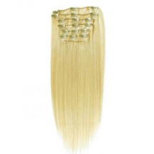 16" Bleach Blonde (#613) 10PCS Straight Clip In Indian Hair Extensions