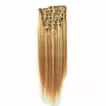 16" Blonde Highlight (#27/613) 7pcs Clip In Brazilian Remy Hair Extensions