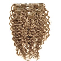 18" Golden Blonde (#16) 10PCS Curly Clip In Indian Remy Human Hair Extensions