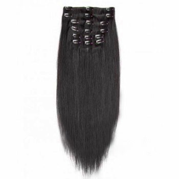 18" Off Black (#1b) 9PCS Straight Clip In Indian Remy Human Hair Extensions
