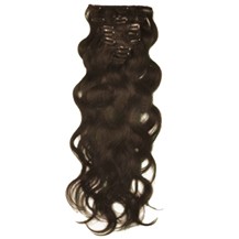 20" Chocolate Brown (#4) 10PCS Wavy Clip In Indian Remy Human Hair Extensions