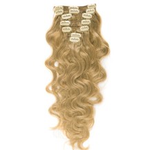 20" Strawberry Blonde (#27) 10PCS Wavy Clip In Brazilian Remy Hair Extensions