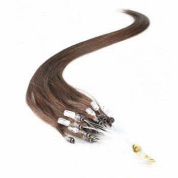 16" Chocolate Brown (#4) 100S Micro Loop Remy Human Hair Extensions