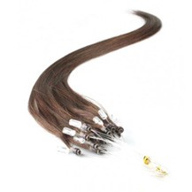 16" Chocolate Brown (#4) 50S Micro Loop Remy Human Hair Extensions