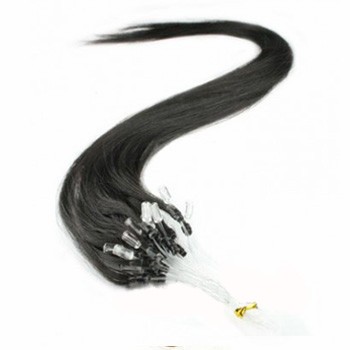 16" Off Black (#1b) 100S Micro Loop Remy Human Hair Extensions