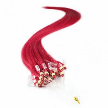 16" Red 100S Micro Loop Remy Human Hair Extensions