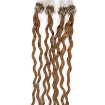 16" Strawberry Blonde (#27) 100S Curly Micro Loop Remy Human Hair Extensions