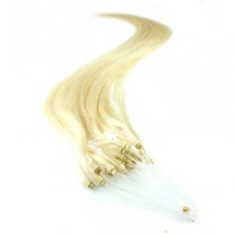 16" White Blonde (#60) 50S Micro Loop Remy Human Hair Extensions