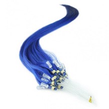 26" Blue 100S Micro Loop Remy Human Hair Extensions