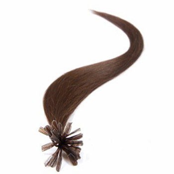 16" Chocolate Brown (#4) 100S Nail Tip Human Hair Extensions