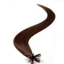 16" Chocolate Brown (#4) 50S Stick Tip Human Hair Extensions
