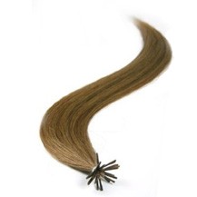 18" Ash Brown (#8) 50S Stick Tip Human Hair Extensions