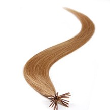 18" Golden Brown (#12) 100S Stick Tip Human Hair Extensions