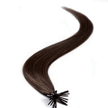22" Dark Brown (#2) 100S Stick Tip Human Hair Extensions