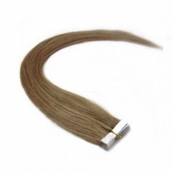 16" Ash Brown (#8) 20pcs Tape In Remy Human Hair Extensions