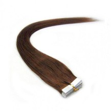 16" Chestnut Brown (#6) 20pcs Tape In Remy Human Hair Extensions