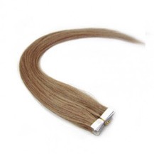 16" Golden Brown (#12) 20pcs Tape In Remy Human Hair Extensions