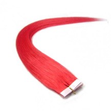 16" Pink 20pcs Tape In Remy Human Hair Extensions