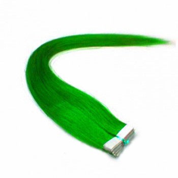 18" Green 20pcs Tape In Remy Human Hair Extensions
