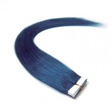 20" Blue 20pcs Tape In Remy Human Hair Extensions