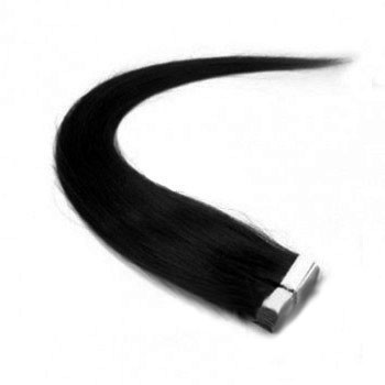 20" Jet Black (#1) 20pcs Tape In Remy Human Hair Extensions