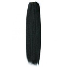 16" Jet Black (#1) Straight Indian Remy Hair Wefts