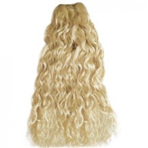 16" White Blonde (#60) Curly Indian Remy Hair Wefts