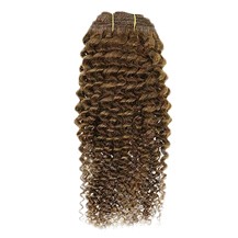 18" Ash Brown (#8) Curly Indian Remy Hair Wefts