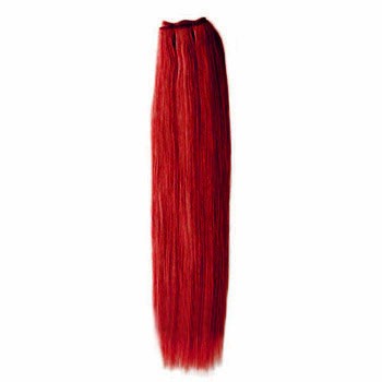 22" Red Straight Indian Remy Hair Wefts