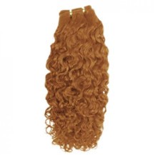 24" Golden Brown (#12) Curly Indian Remy Hair Wefts