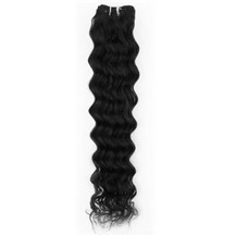 10" Jet Black (#1) Deep Wave Indian Remy Weave Hair