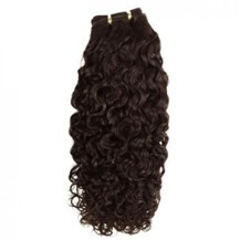 14" Chocolate Brown (#4) Curly Indian Remy Hair Wefts