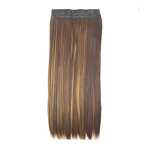 24" Brown Blonde(#4/27) One Piece Clip In Synthetic Hair Extensions