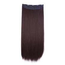 24" Chestnut Brown(#10) One Piece Clip In Synthetic Hair Extensions