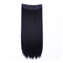 24" Jet Black(#1) One Piece Clip In Synthetic Hair Extensions